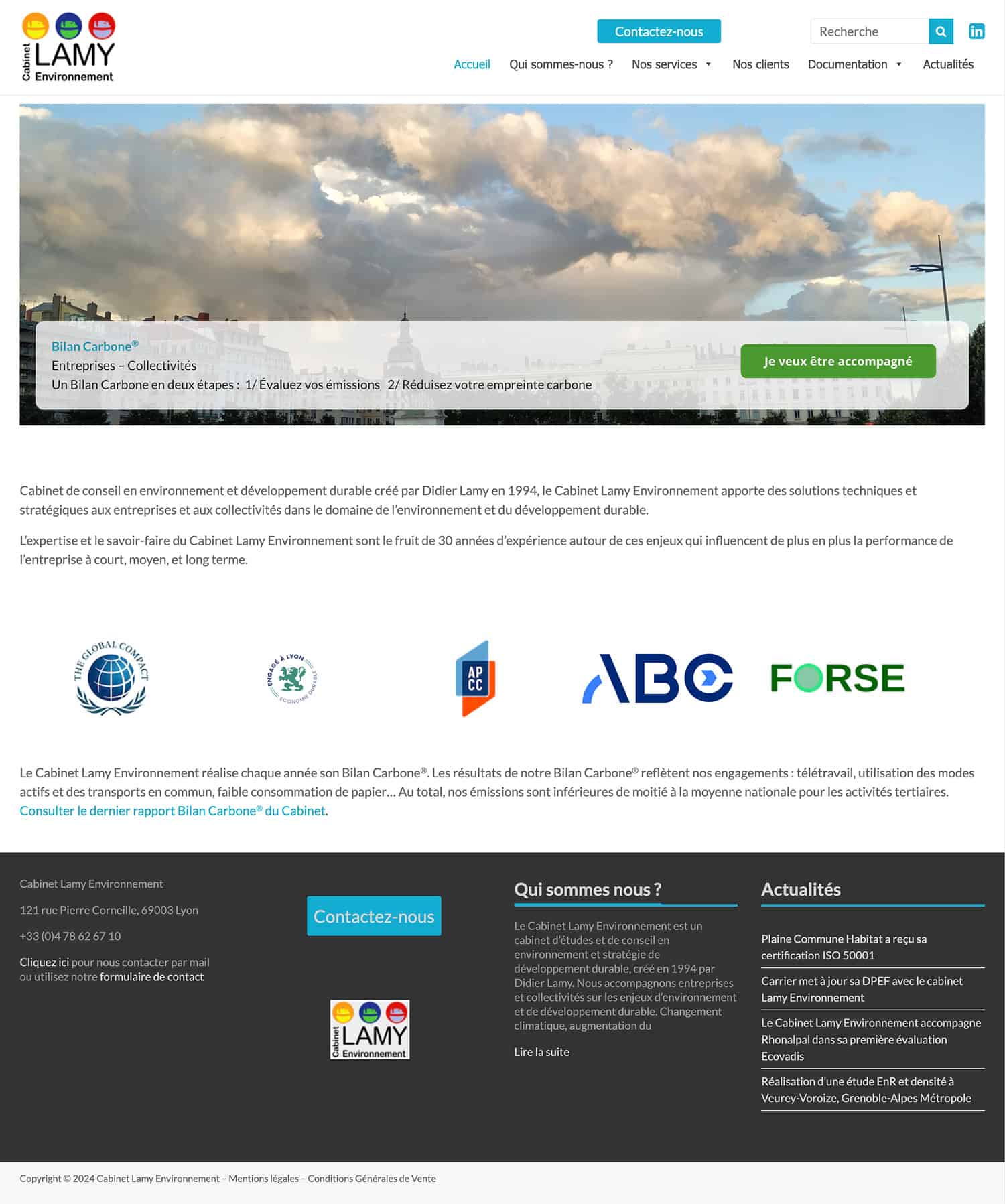 Lamy environnement refonte site web
